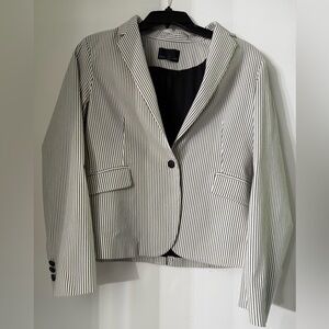 Cynthia Rowley Black and White Striped Blazer